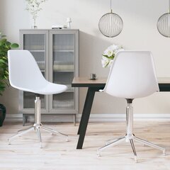 vidaXL Kääntyvät ruokatuolit 2 kpl valkoinen PP hinta ja tiedot | Ruokapöydän tuolit | hobbyhall.fi