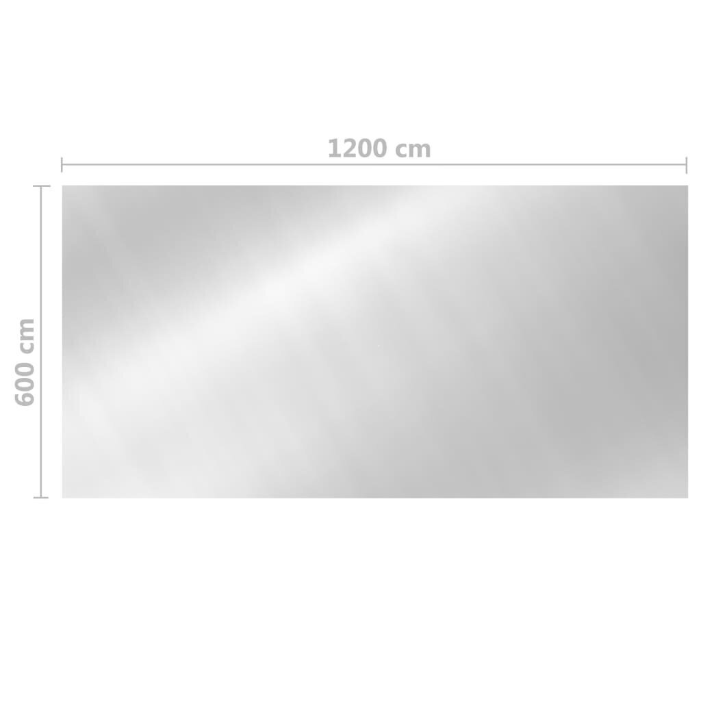 vidaXL Uima-altaan suoja suorakulmainen 1200x600 cm PE hopea hinta ja tiedot | Uima-allastarvikkeet | hobbyhall.fi