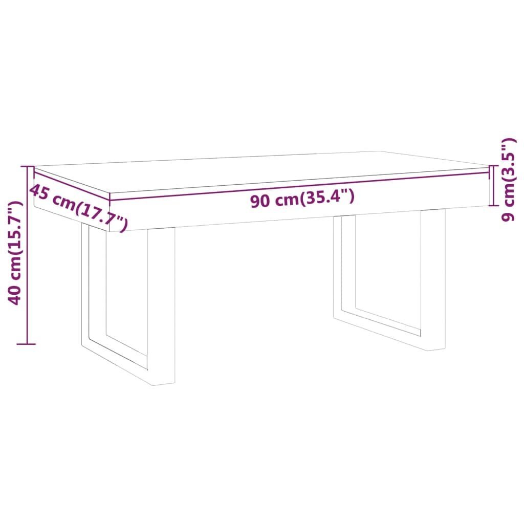 vidaXL Sohvapöytä harmaa ja musta 90x45x40 cm MDF ja rauta hinta ja tiedot | Sohvapöydät | hobbyhall.fi