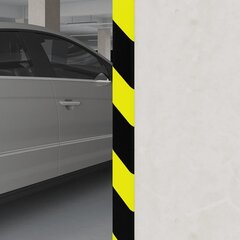 vidaXL Kulmasuoja keltainen ja musta 4,5x4,5x104 cm PU hinta ja tiedot | Lisätarvikkeet autoiluun | hobbyhall.fi