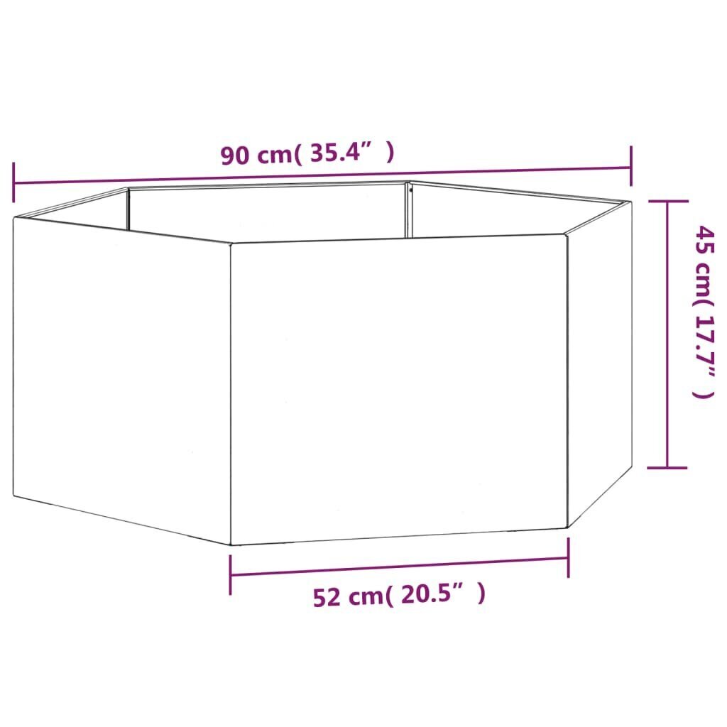 vidaXL Kukkalaatikko ruoste 90x90x45 cm Corten teräs hinta ja tiedot | Kukkalaatikot | hobbyhall.fi