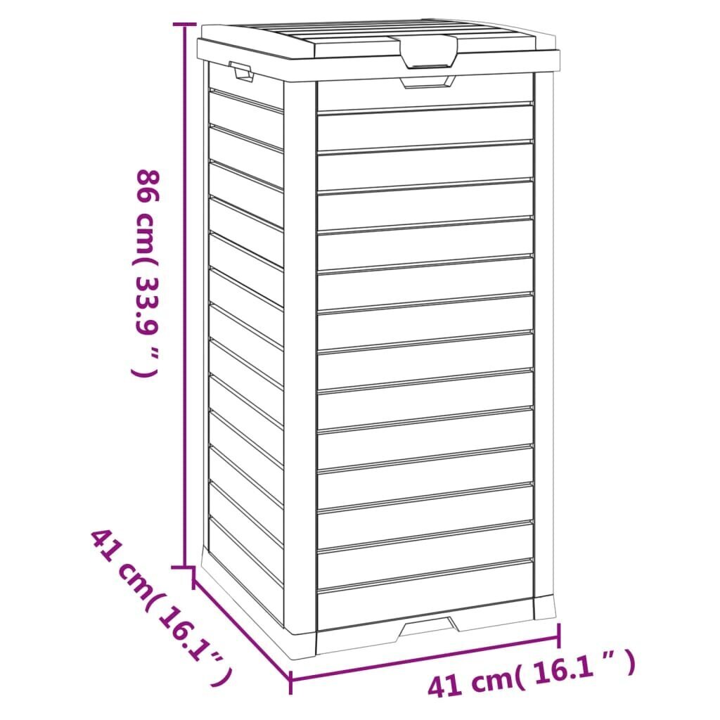 vidaXL Ulkoroskis musta 41x41x86 cm polypropeeni hinta ja tiedot | Kompostorit ja jäteastiat | hobbyhall.fi