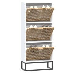 vidaXL Kenkäkaappi valkoinen 52x25x120 cm tekninen puu hinta ja tiedot | Kenkäkaapit ja -hyllyt | hobbyhall.fi