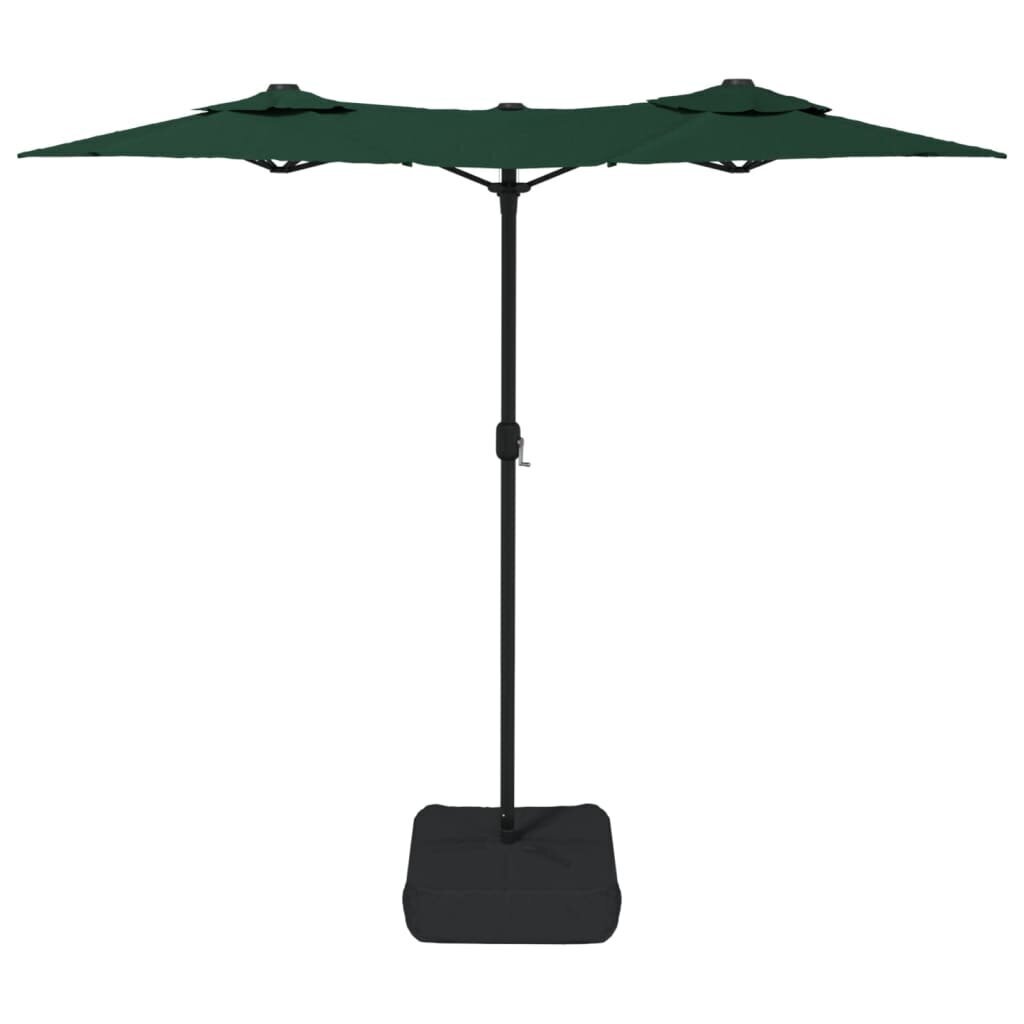 vidaXL Kaksipäinen aurinkovarjo vihreä 316x240 cm hinta ja tiedot | Aurinkovarjot ja markiisit | hobbyhall.fi