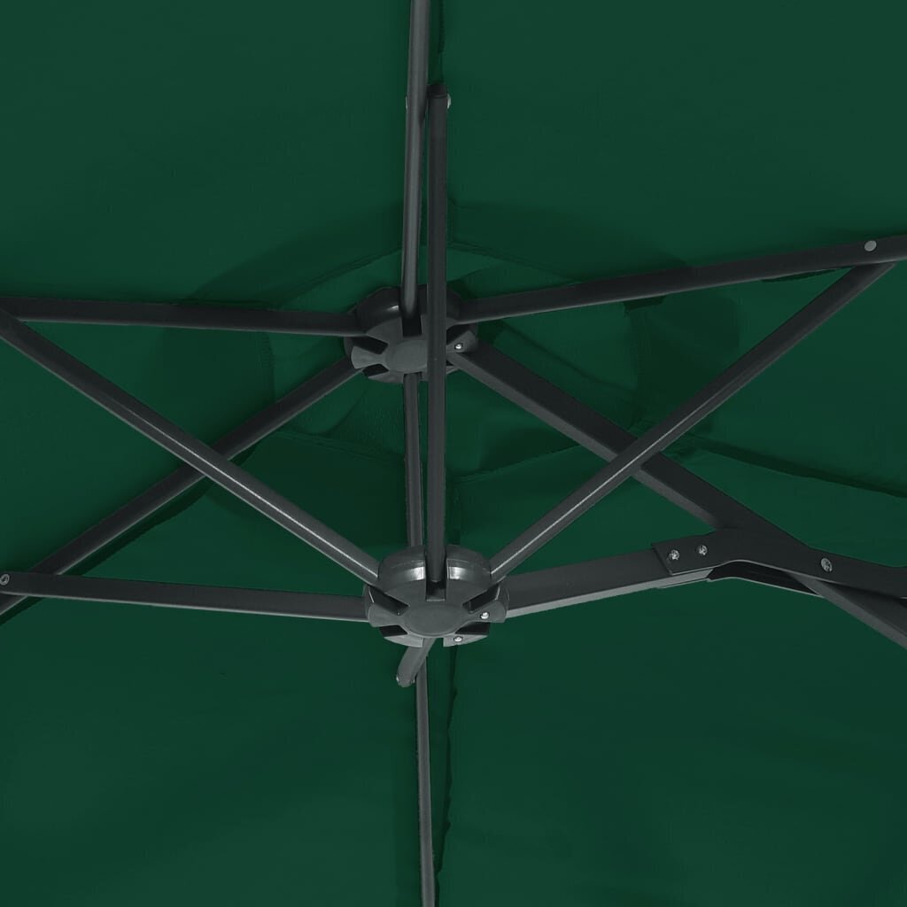 vidaXL Kaksipäinen aurinkovarjo vihreä 316x240 cm hinta ja tiedot | Aurinkovarjot ja markiisit | hobbyhall.fi