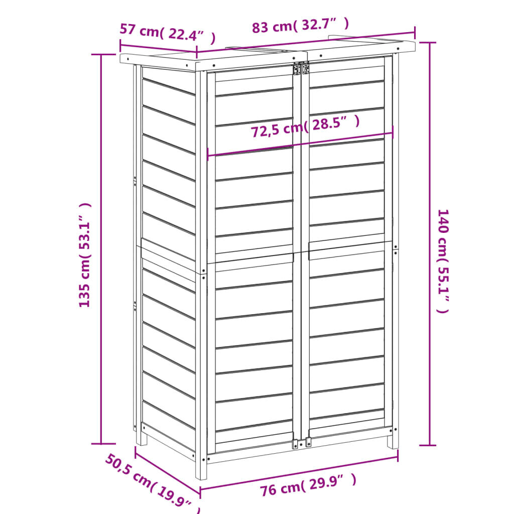 vidaXL Puutarhavaja harmaa 83x57x140 cm täysi mänty hinta ja tiedot | Puutarhapaviljongit | hobbyhall.fi