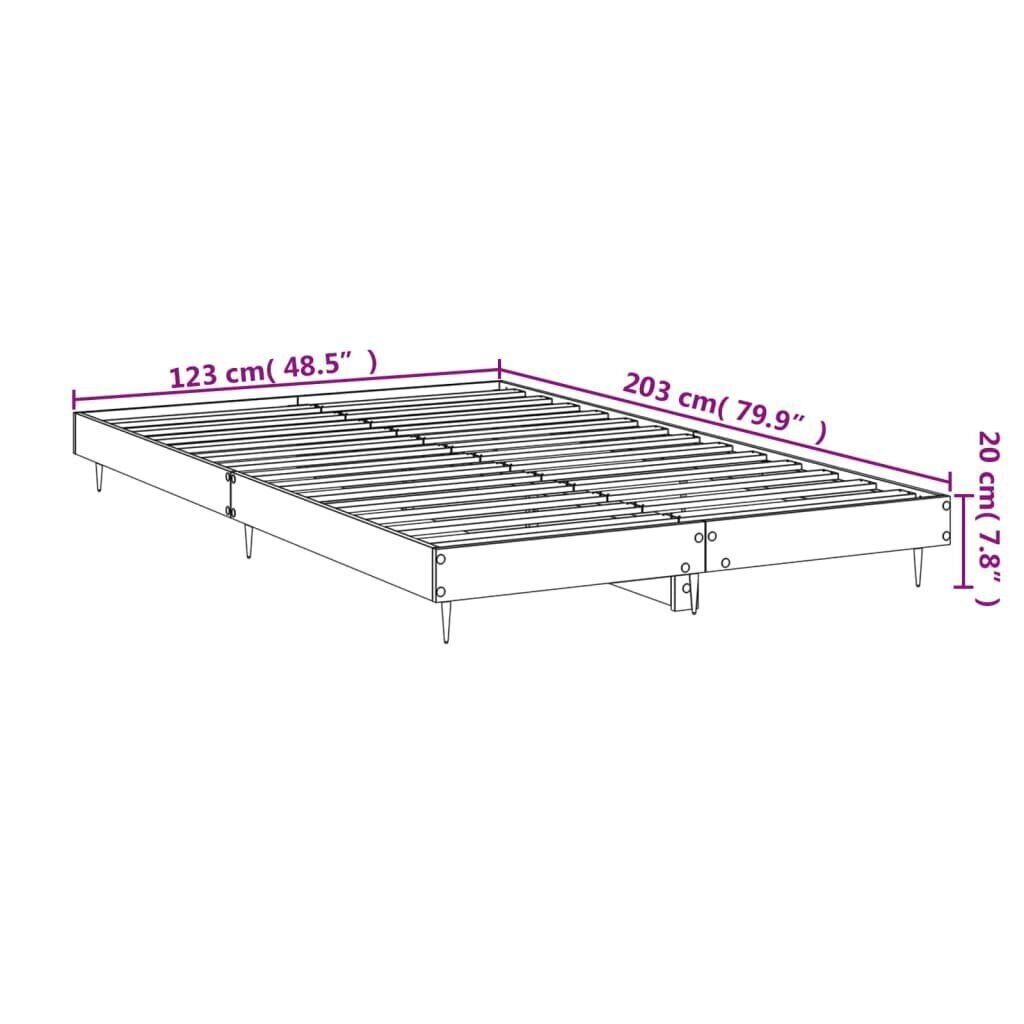 vidaXL Sängynrunko harmaa Sonoma 120x200 cm tekninen puu hinta ja tiedot | Sängyt | hobbyhall.fi