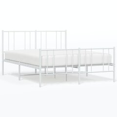 vidaXL Metallinen sängynrunko päädyillä valkoinen 160x200 cm hinta ja tiedot | Sängyt | hobbyhall.fi