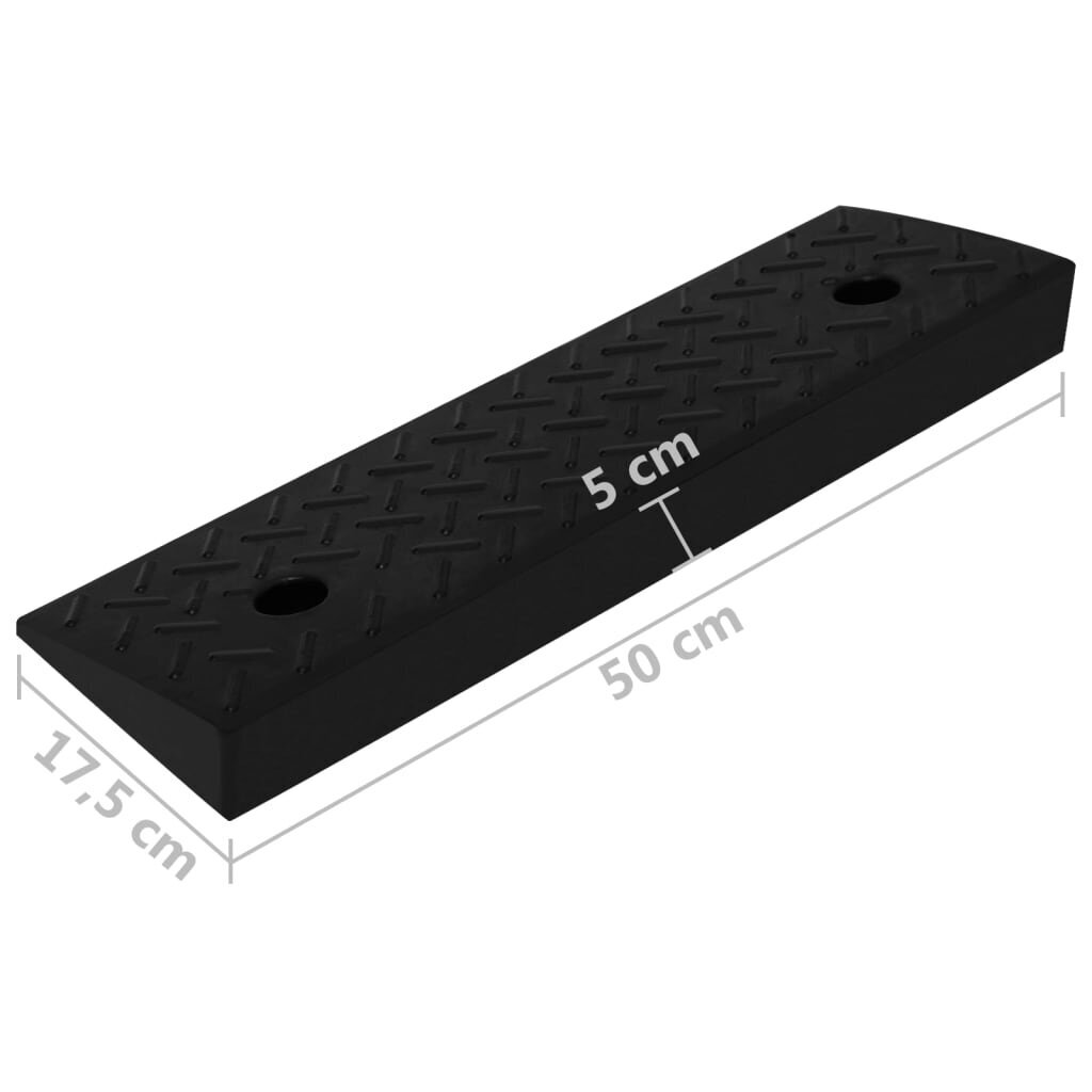 vidaXL Jalkakäytävän rampit 2 kpl 50x17,5x5 cm kumi hinta ja tiedot | Lisätarvikkeet autoiluun | hobbyhall.fi