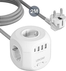 Lencent Power Cube 8in1 2m hinta ja tiedot | Jatkojohdot ja kaapelikelat | hobbyhall.fi