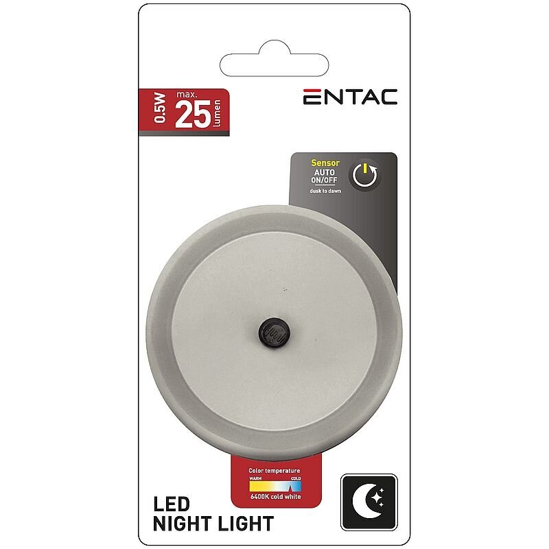 LED-yövalo Entac 0,7W 220V anturilla hinta ja tiedot | Seinävalaisimet | hobbyhall.fi