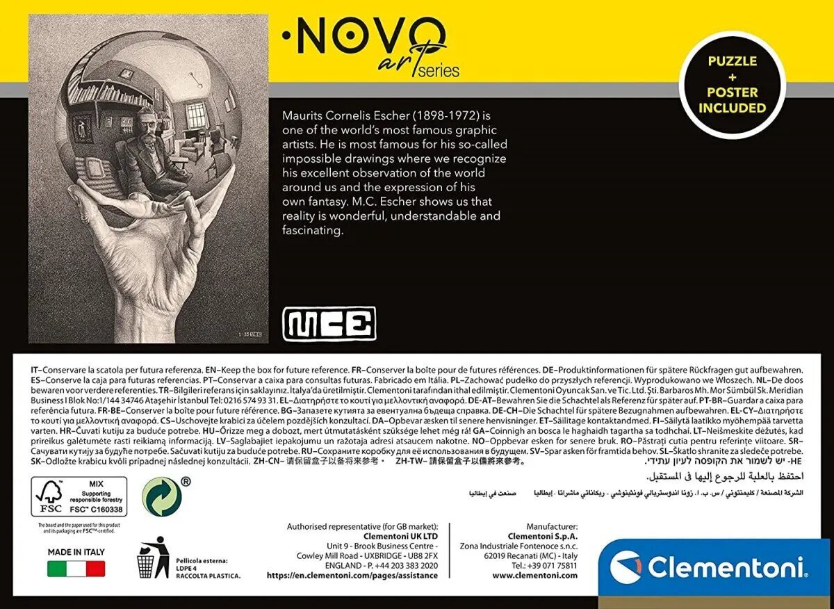 Clemantoni Novo art series -palapeli, 1000 palaa hinta ja tiedot | Palapelit | hobbyhall.fi