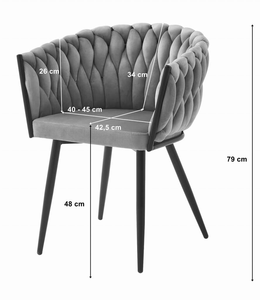 Tuoli Leobert Orion, harmaa/musta hinta ja tiedot | Ruokapöydän tuolit | hobbyhall.fi