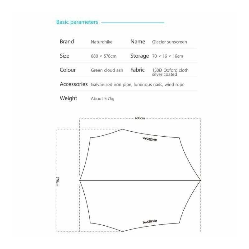 Retkeilyteltta 6,8x5,7m, 2 kiilaa, harmaa hinta ja tiedot | Aurinkovarjot ja markiisit | hobbyhall.fi