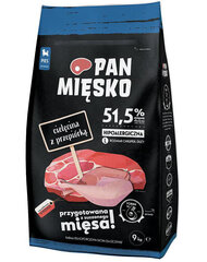 Pan Mięsko isorotuisille koirille vasikan- ja siipikarjanlihaa, 9 kg hinta ja tiedot | Pan Mięsko Lemmikit | hobbyhall.fi