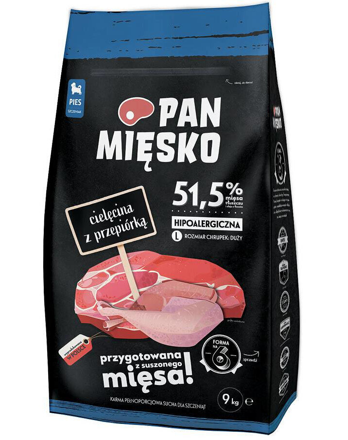 Pan Mięsko isorotuisille koirille vasikan- ja siipikarjanlihaa, 9 kg hinta ja tiedot | Koiran kuivaruoka | hobbyhall.fi
