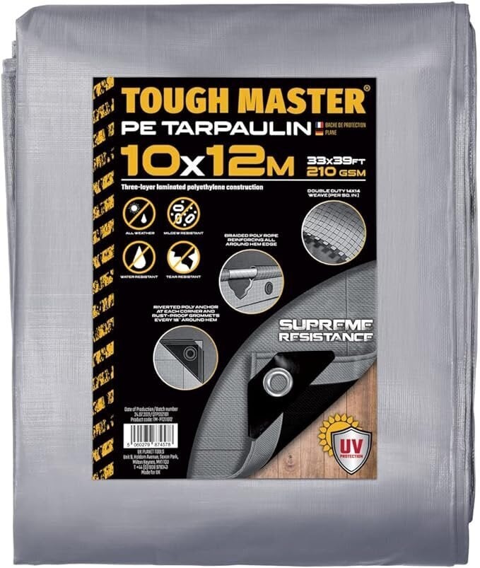 Vahvistettu kuormapeite, Suojapeite 10x12m, Tough Master® TM-PT211012 hinta ja tiedot | Puutarhatyökalut | hobbyhall.fi