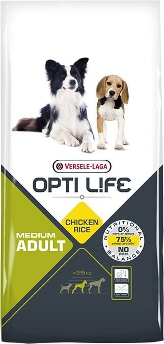 Versele Laga Opti Life keskikokoisille koirille siipikarja, 12,5 kg hinta ja tiedot | Koiran kuivaruoka | hobbyhall.fi