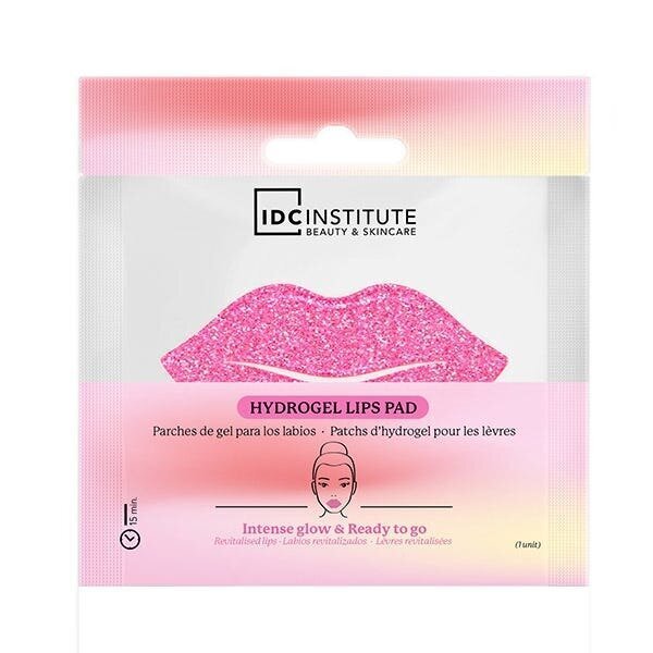 Huulinaamio IDC Institute Glitter Lip Pads Pink, 1 kpl hinta ja tiedot | Kasvonaamiot ja silmänalusaamiot | hobbyhall.fi