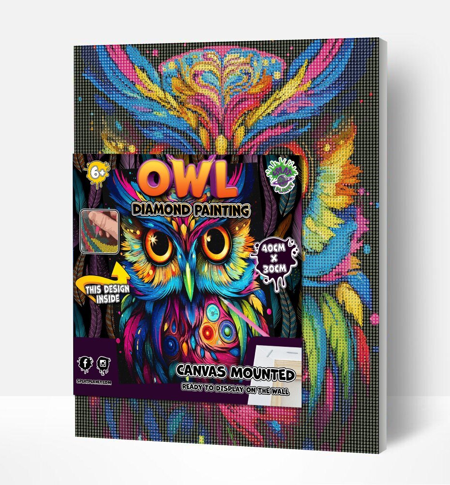 Timanttimosaiikki Splat Planet Owl, 30x40 cm hinta ja tiedot | Timanttimaalaukset | hobbyhall.fi