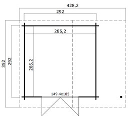 Pihavarasto Tulsa 8,1 m² + sivukatos 2,8 m² hinta ja tiedot | Piharakennukset | hobbyhall.fi