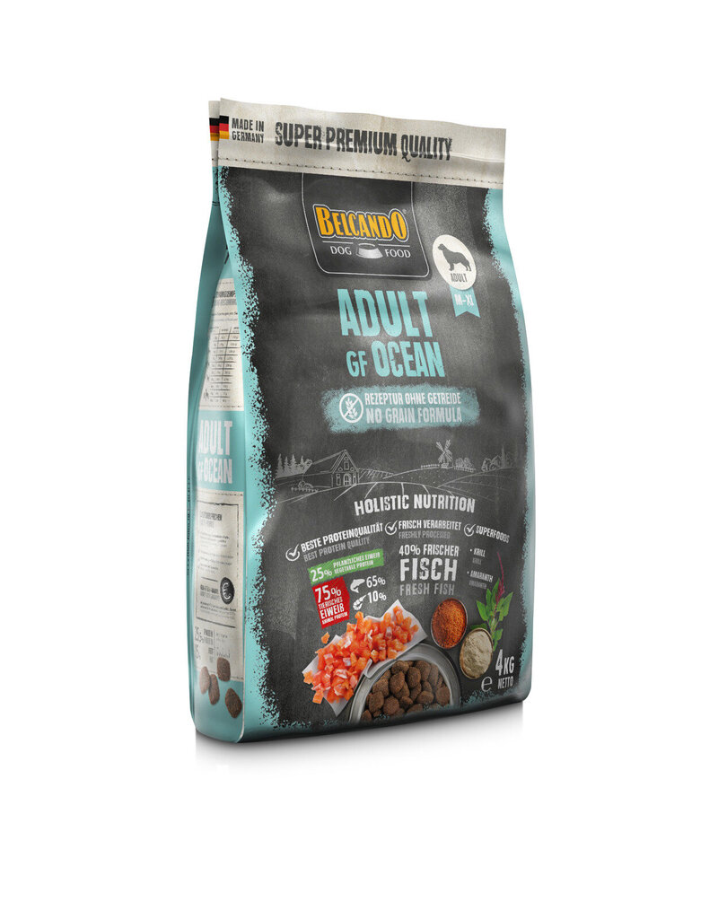 Belcando Adult Grain Free Ocean keskikokoisille ja suurille koirille lohta, 4 kg hinta ja tiedot | Koiran kuivaruoka | hobbyhall.fi