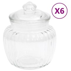 vidaXL Säilytyspurkit 6 kpl 500 ml lasi hinta ja tiedot | Elintarvikkeiden säilytysastiat | hobbyhall.fi