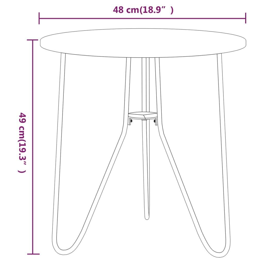 vidaXL Teepöytä musta 48 cm MDF ja rauta hinta ja tiedot | Sohvapöydät | hobbyhall.fi