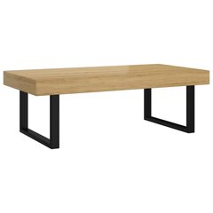 vidaXL Sohvapöytä vaaleanruskea ja musta 120x60x40 cm MDF ja rauta hinta ja tiedot | Sohvapöydät | hobbyhall.fi