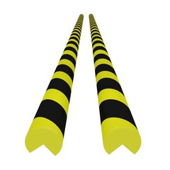 vidaXL Kulmasuojat 2 kpl keltainen ja musta 4x4x104 cm PU hinta ja tiedot | Lisätarvikkeet autoiluun | hobbyhall.fi