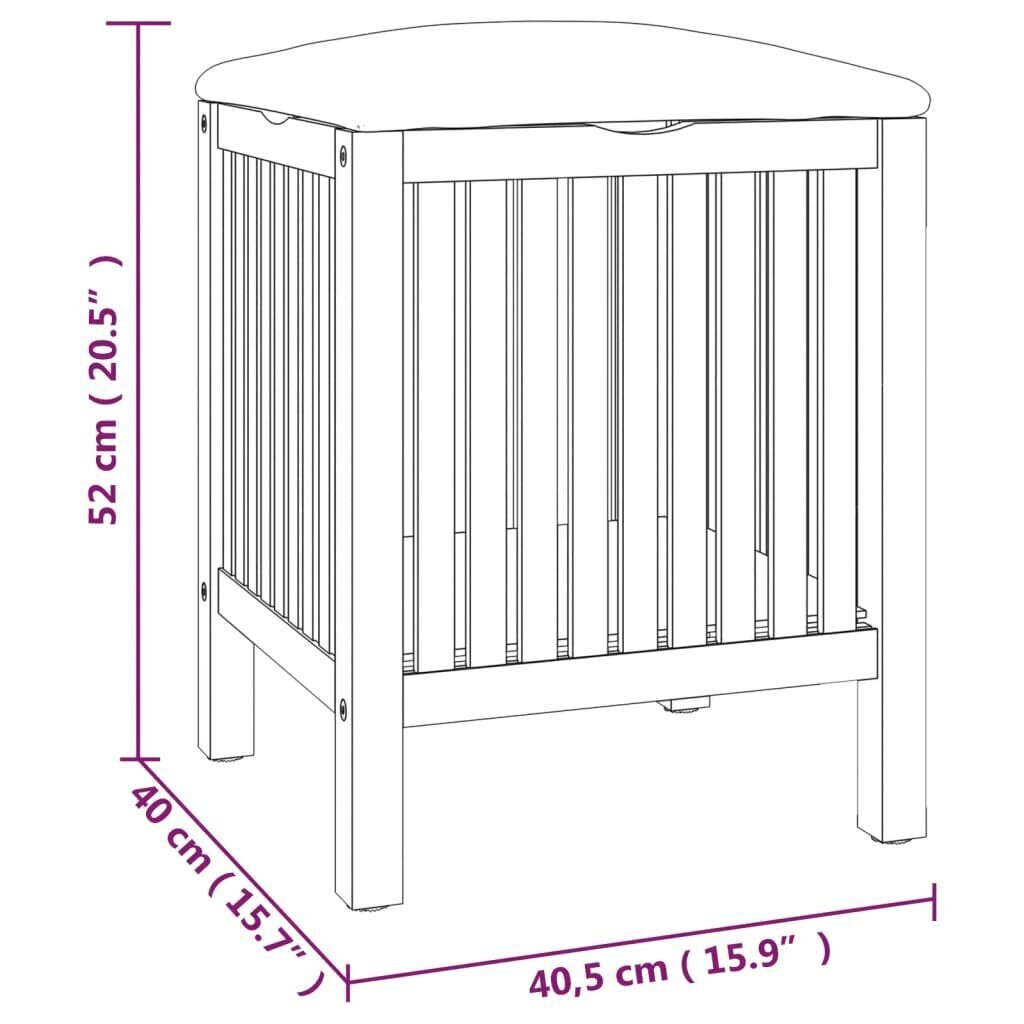 vidaXL Kylpyhuonejakkara 40,5x40x52 cm täysi pähkinäpuu hinta ja tiedot | Kylpyhuoneen sisustus | hobbyhall.fi