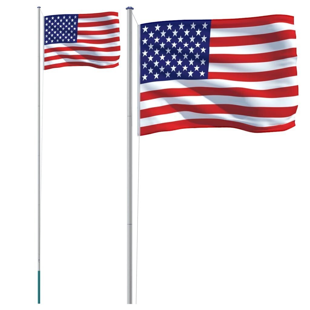 vidaXL Yhdysvaltain lippu ja lipputanko 6,23 m alumiini hinta ja tiedot | Liput | hobbyhall.fi