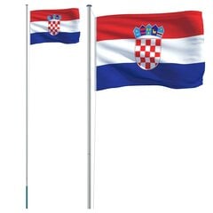 vidaXL Kroatian lippu ja lipputanko 6,23 m alumiini hinta ja tiedot | Liput | hobbyhall.fi