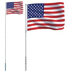 vidaXL Yhdysvaltain lippu ja lipputanko 5,55 m alumiini hinta ja tiedot | Liput | hobbyhall.fi
