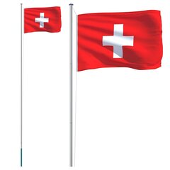 vidaXL Sveitsin lippu ja lipputanko 6,23 m alumiini hinta ja tiedot | Liput | hobbyhall.fi