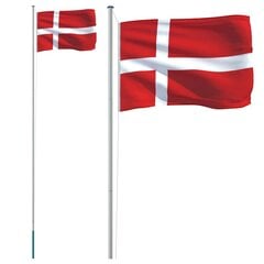 vidaXL Tanskan lippu ja lipputanko 6,23 m alumiini hinta ja tiedot | Liput | hobbyhall.fi