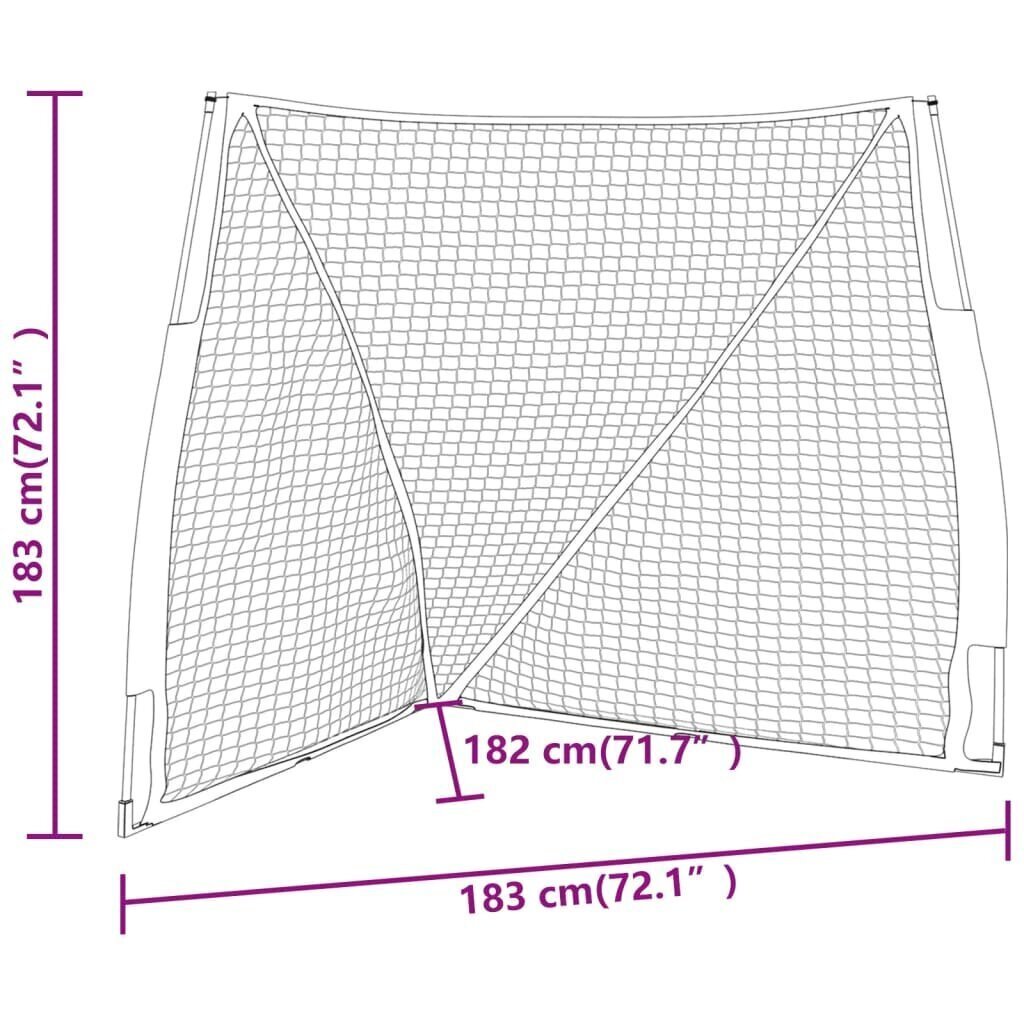 vidaXL Kannettava pesäpalloverkko oranssi/musta 183x182x183 cm teräs hinta ja tiedot | Baseball | hobbyhall.fi