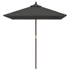 vidaXL Puutarhan aurinkovarjo puutolppa antrasiitti 198x198x231 cm hinta ja tiedot | Aurinkovarjot ja markiisit | hobbyhall.fi