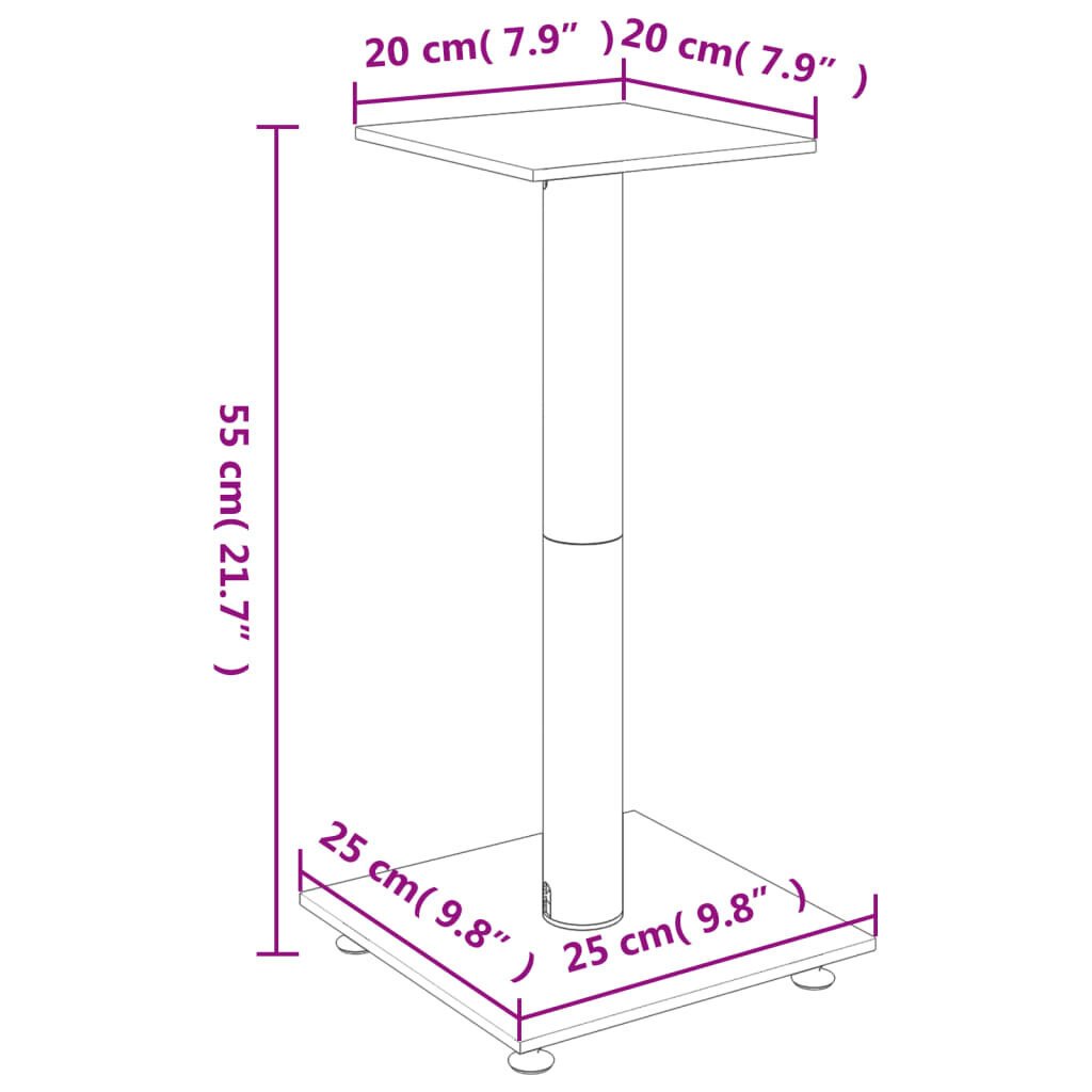 vidaXL Kaiutinjalustat 2 kpl karkaistu lasi 1 pilari hopea hinta ja tiedot | Kaiuttimet | hobbyhall.fi