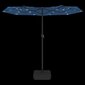 vidaXL Kaksipäinen aurinkovarjo LED-valoilla taivaansininen 316x240 cm hinta ja tiedot | Aurinkovarjot ja markiisit | hobbyhall.fi