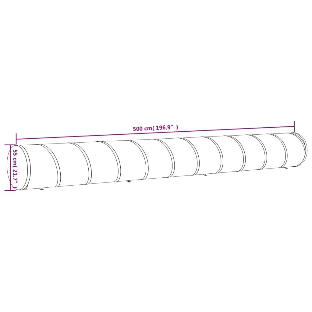 vidaXL Koiratunneli sininen Ø 55x500 cm polyesteri hinta ja tiedot | Koiran koulutustarvikkeet | hobbyhall.fi