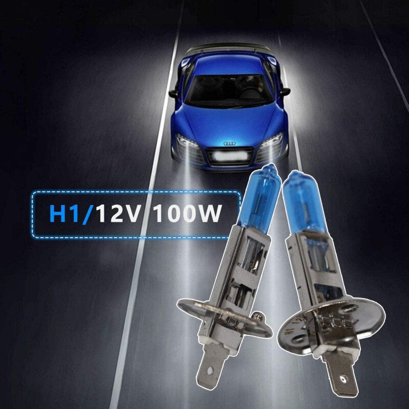 Siniset halogeenilamput ajovaloihin 12V 100W hinta ja tiedot | Ajovalot | hobbyhall.fi