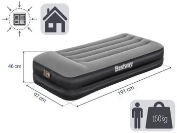 Bestway yhden patja 191 x 97 x 46 cm musta hinta ja tiedot | Ilmapatjat | hobbyhall.fi