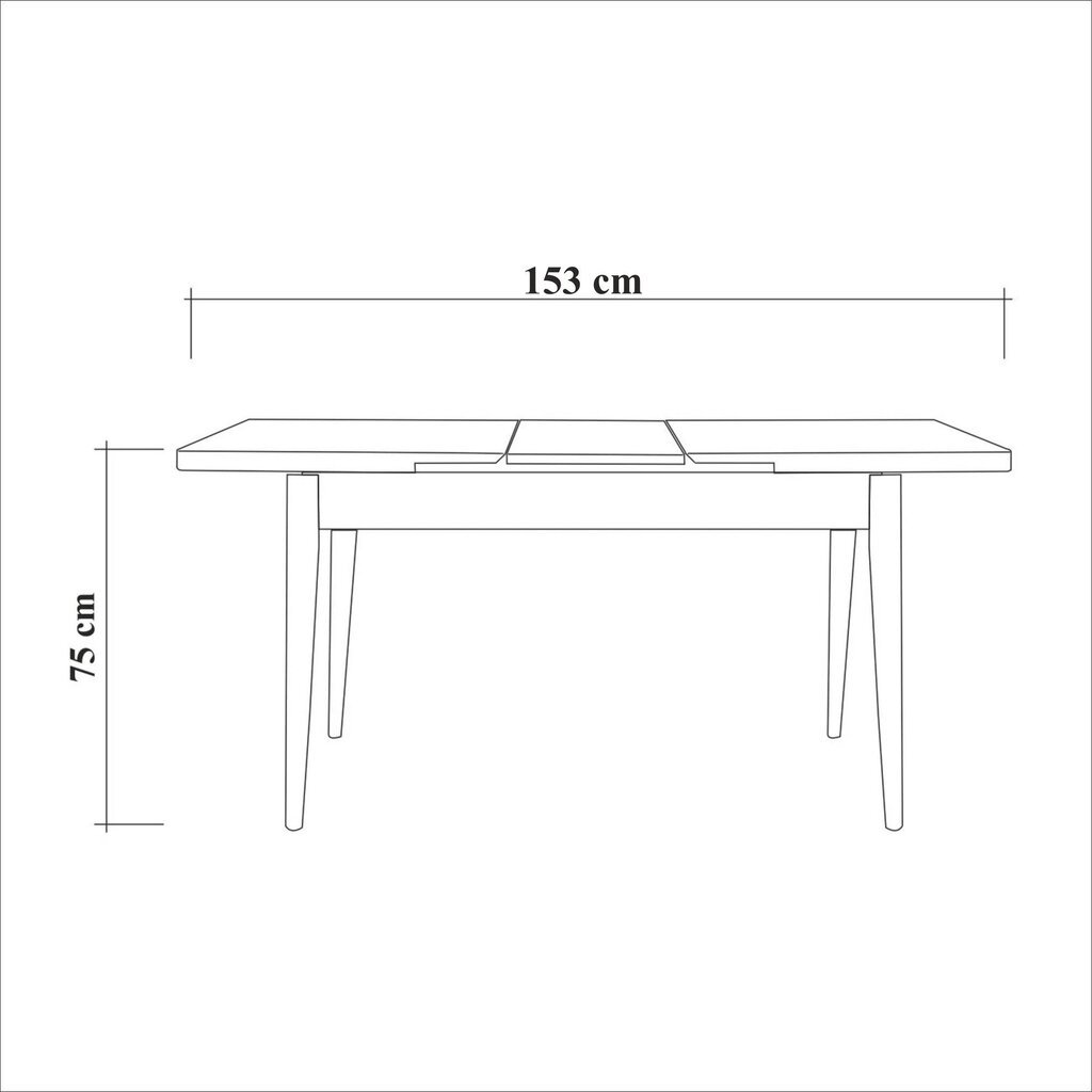 Ruokailuryhmä Kalune Design Oliver, 4 osaa, valkoinen hinta ja tiedot | Ruokailuryhmät | hobbyhall.fi