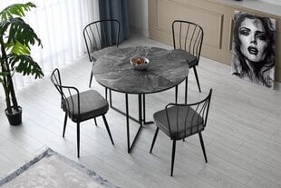 Pöytä Kalune Design Yaprak-1202, harmaa/musta hinta ja tiedot | Ruokapöydät | hobbyhall.fi