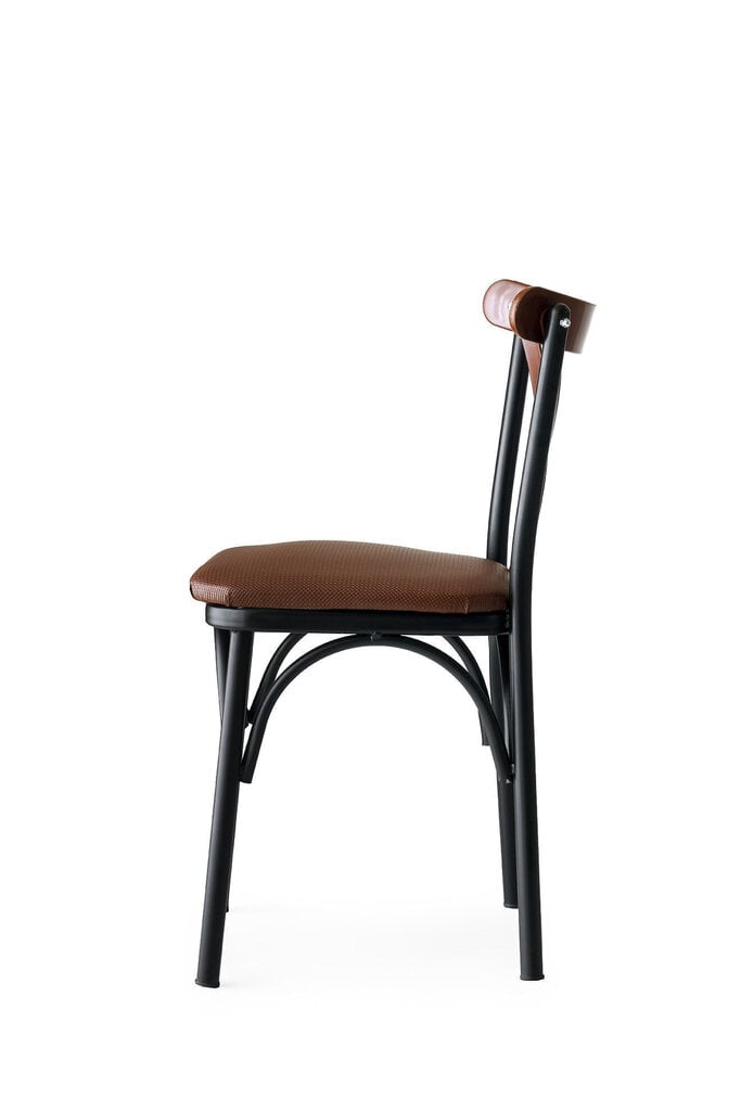 Tuolisetti Kalune Design Ekol - 1332, 4 kpl, ruskea/musta hinta ja tiedot | Ruokapöydän tuolit | hobbyhall.fi