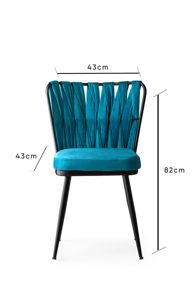 Tuolisetti Kalune Design Kusali-228, 4 kpl, sininen/musta hinta ja tiedot | Ruokapöydän tuolit | hobbyhall.fi