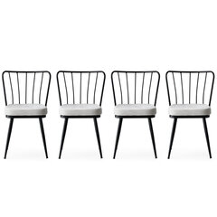 Tuolisetti Kalune Design Yildiz - 940, 4 kpl, musta/valkoinen hinta ja tiedot | Ruokapöydän tuolit | hobbyhall.fi