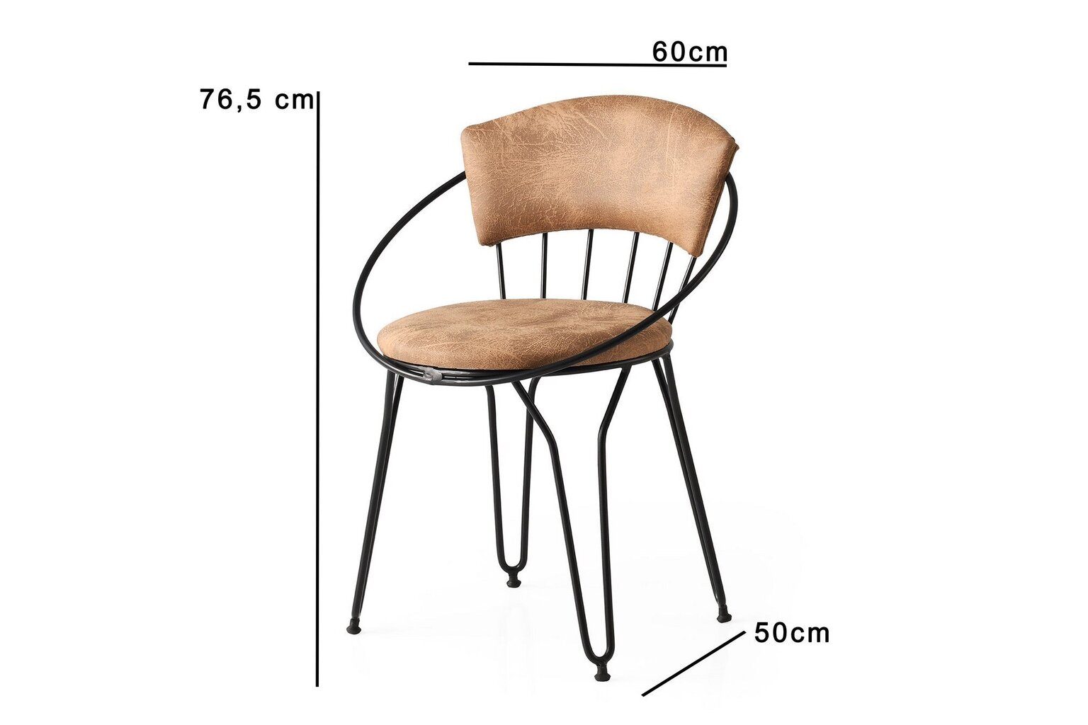 Tuolisetti Kalune Design Istanbul 268, 2 kpl, beige/musta hinta ja tiedot | Ruokapöydän tuolit | hobbyhall.fi