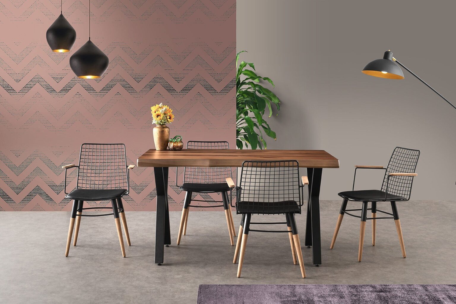 Tuolisetti Kalune Design Trend 270, 2 kpl, musta/ruskea hinta ja tiedot | Ruokapöydän tuolit | hobbyhall.fi